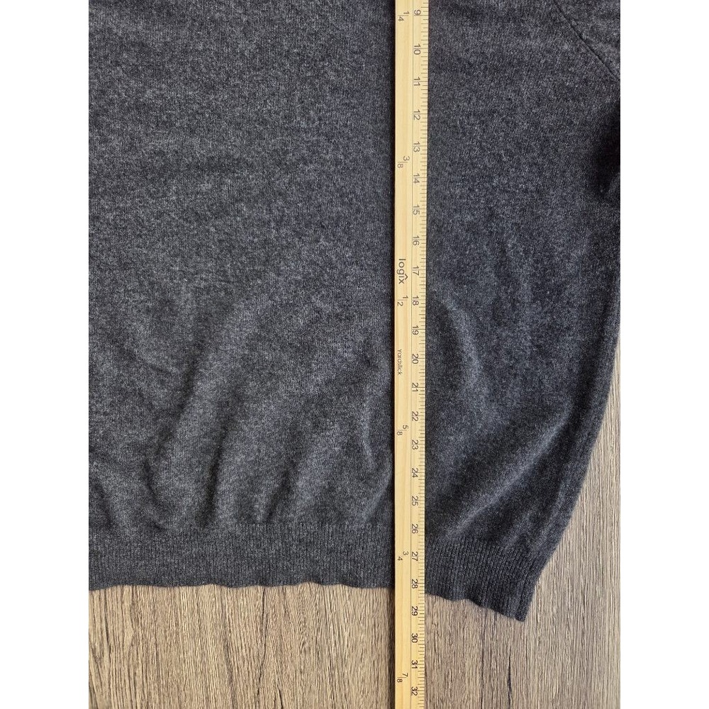 Club Room Mens XXL 100% Cashmere V-Neck Sweater Charcoal Preppy Old Money - Picture 8 of 8